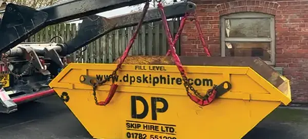 Skip Hire Ashbourne, Derbyshire - 8 Yard Skip Being Delivered
